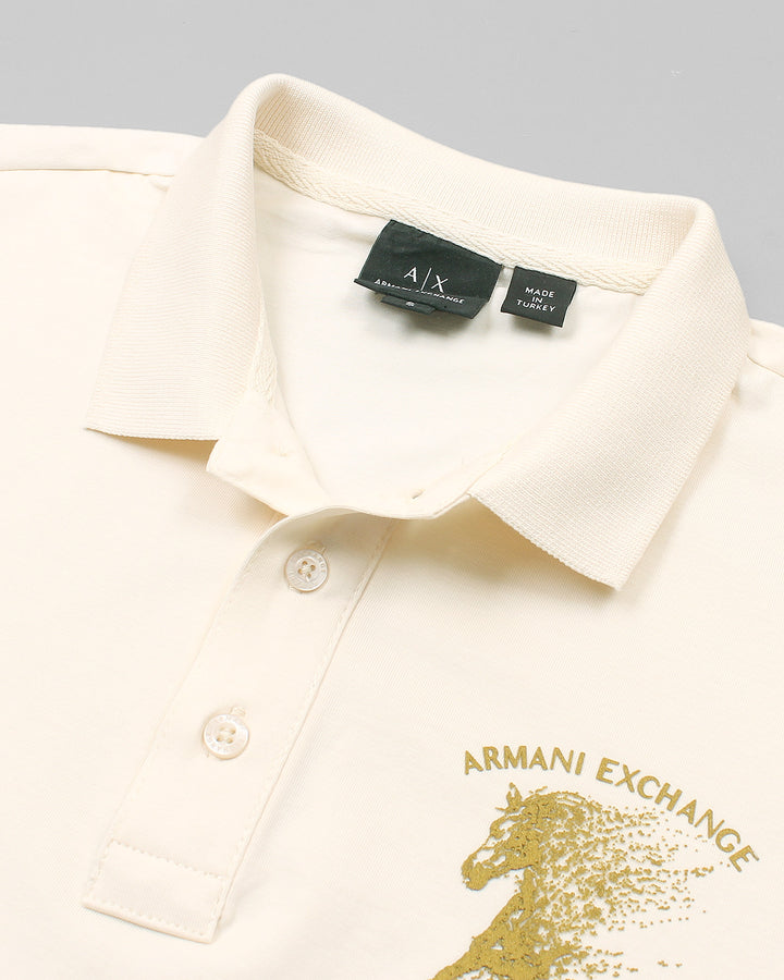 Exclusive Men's A-X Polo Shirt - Off White