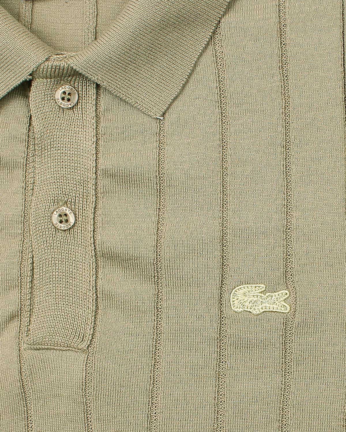 Iconic Lac. Knitted Polo Shirt - Brown