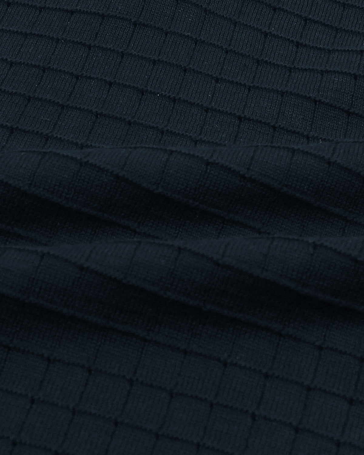 Men's Knitted Block Polo Shirt - Navy Blue