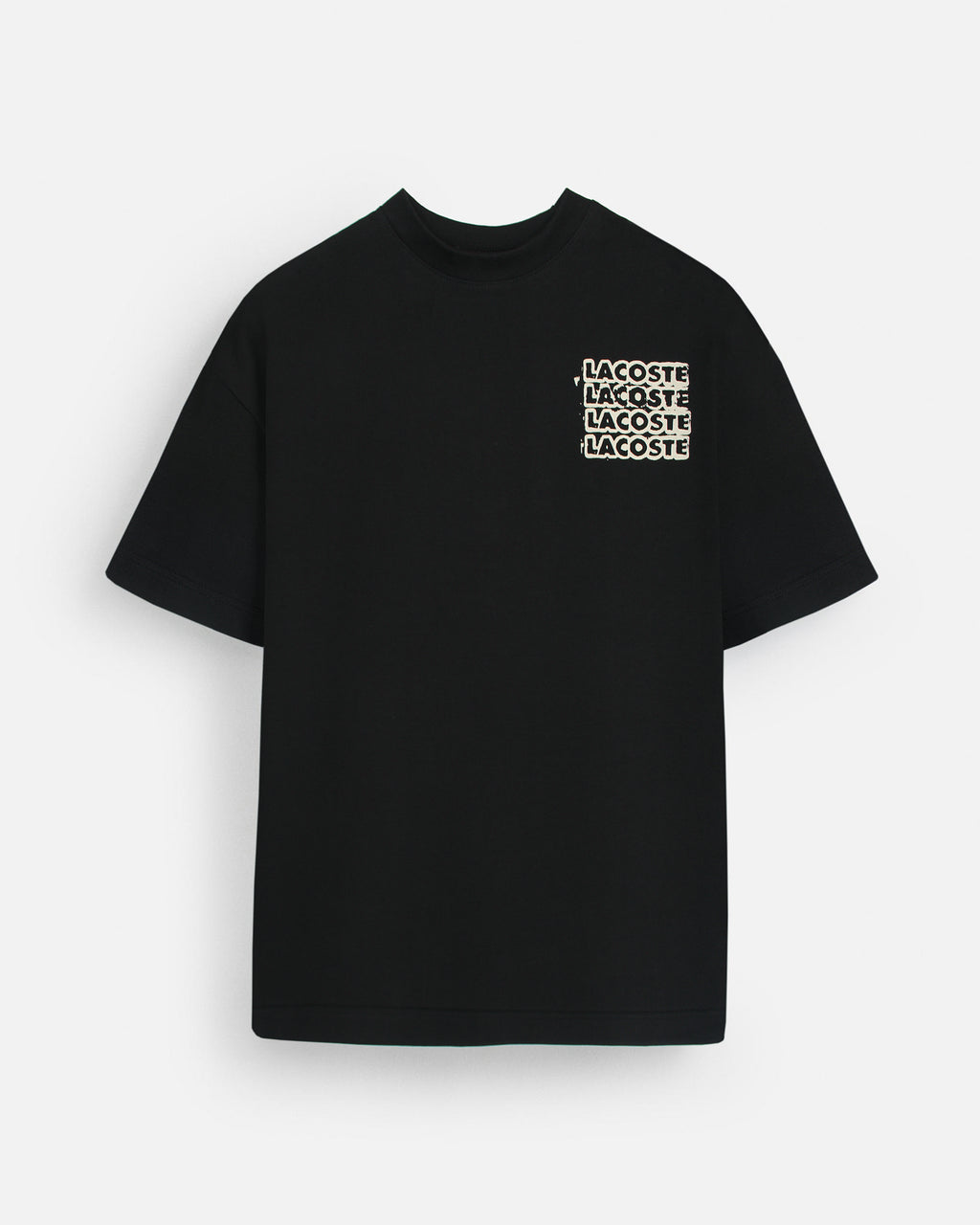 Lac. Oversized Front Back Men Tee - Black