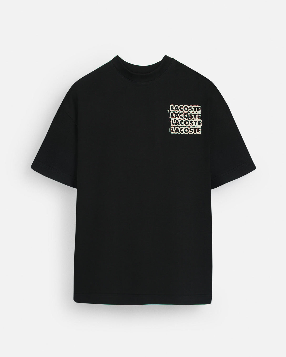 Lac. Oversized Front Back Men Tee - Black