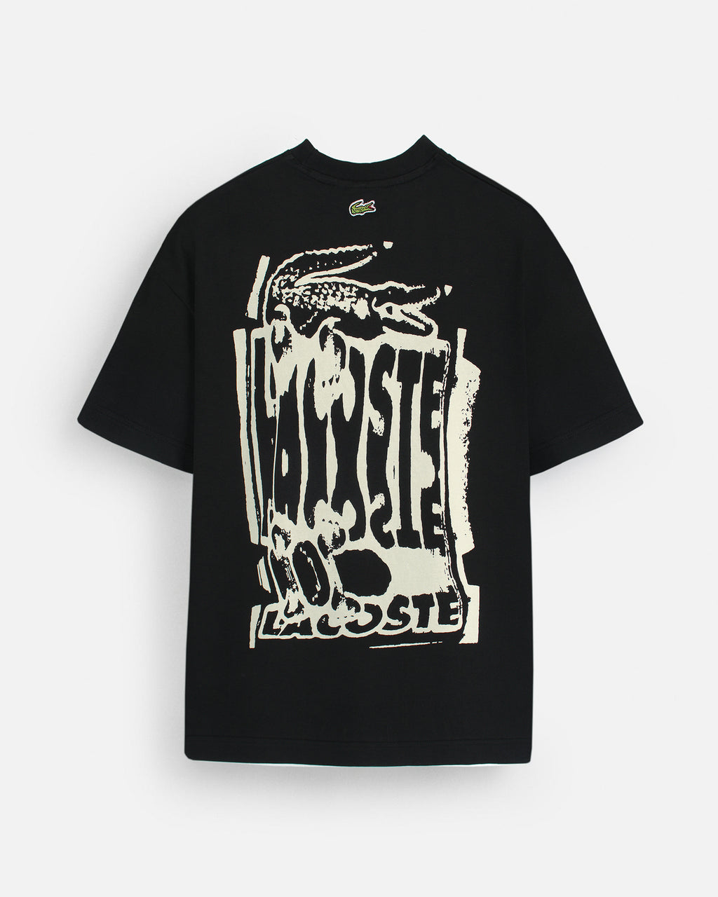 Lac. Oversized Front Back Men Tee - Black
