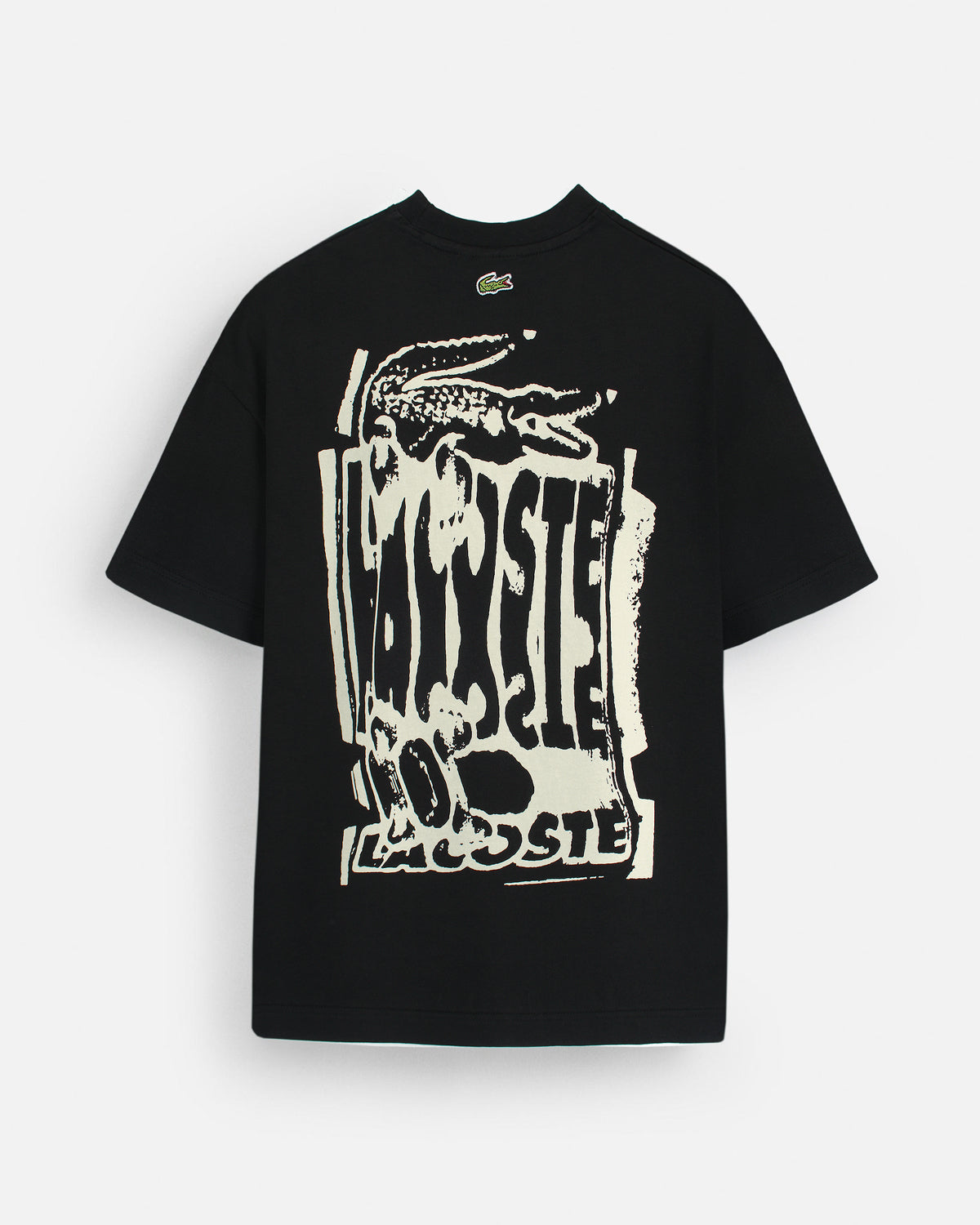 Lac. Oversized Front Back Men Tee - Black