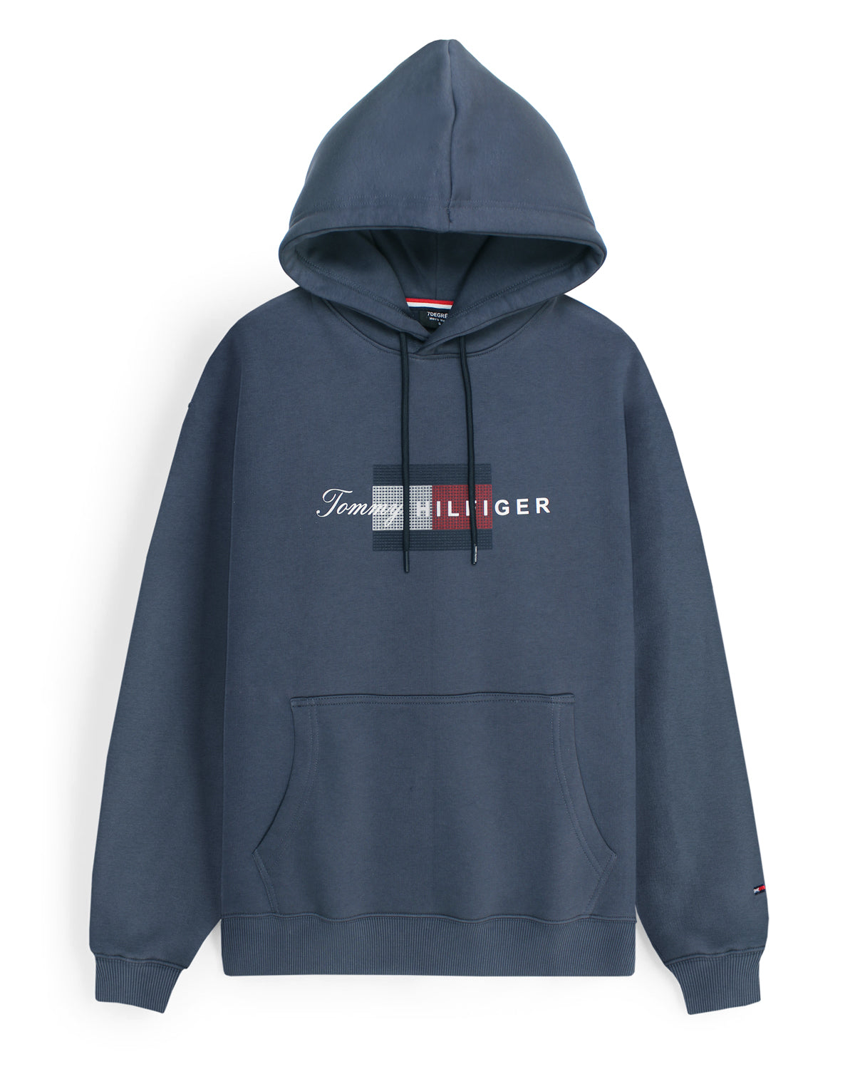 Men's Relax Fit TH Flag Hoddie - Blue