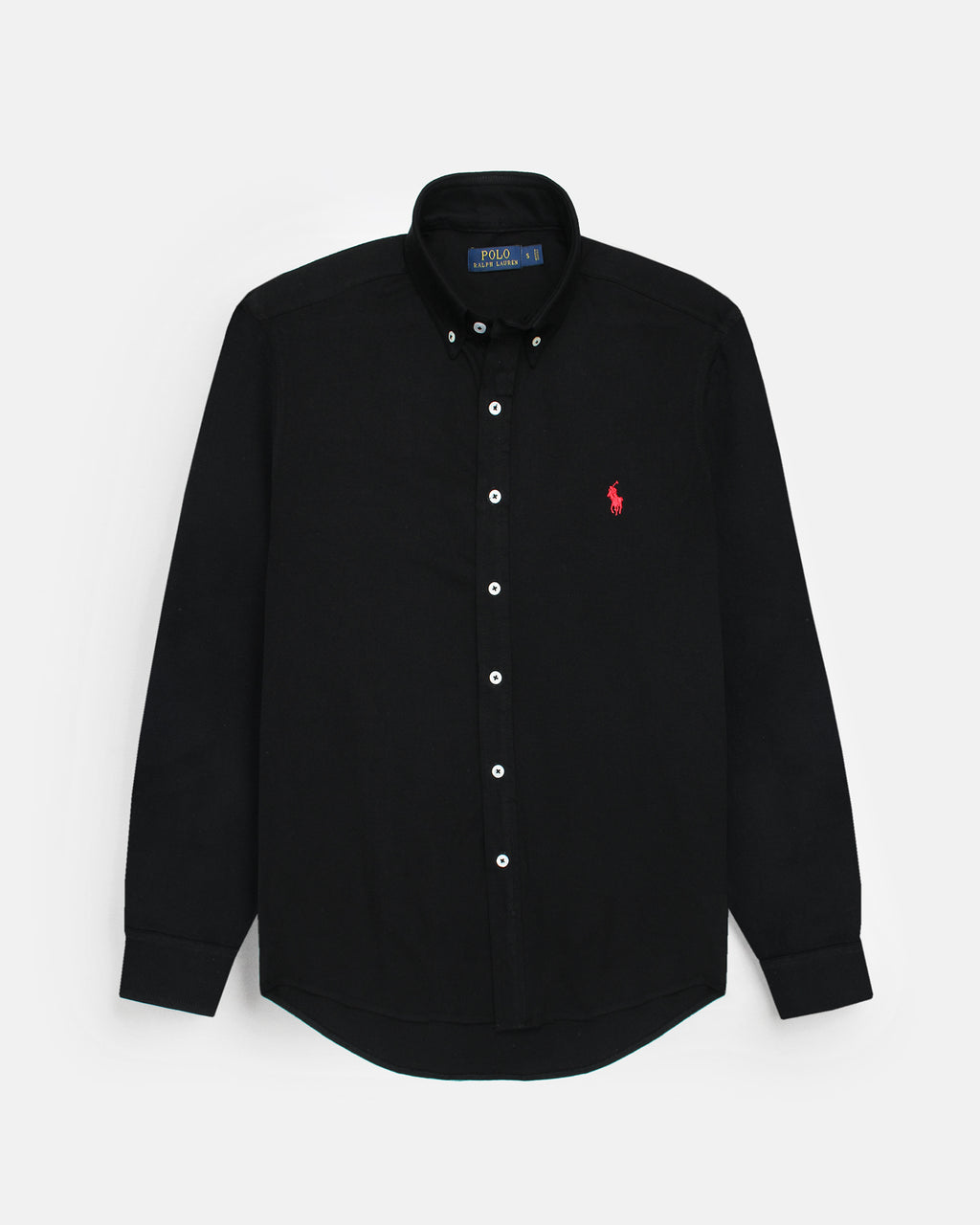 Premium Mesh Pique R/L Men Oxford Shirt - Black