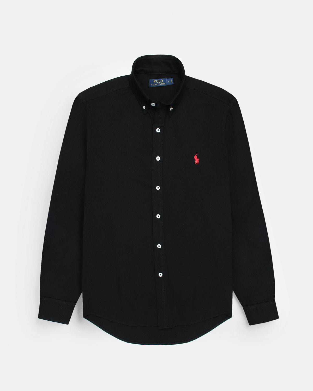 Premium Mesh Pique R/L Men Oxford Shirt - Black