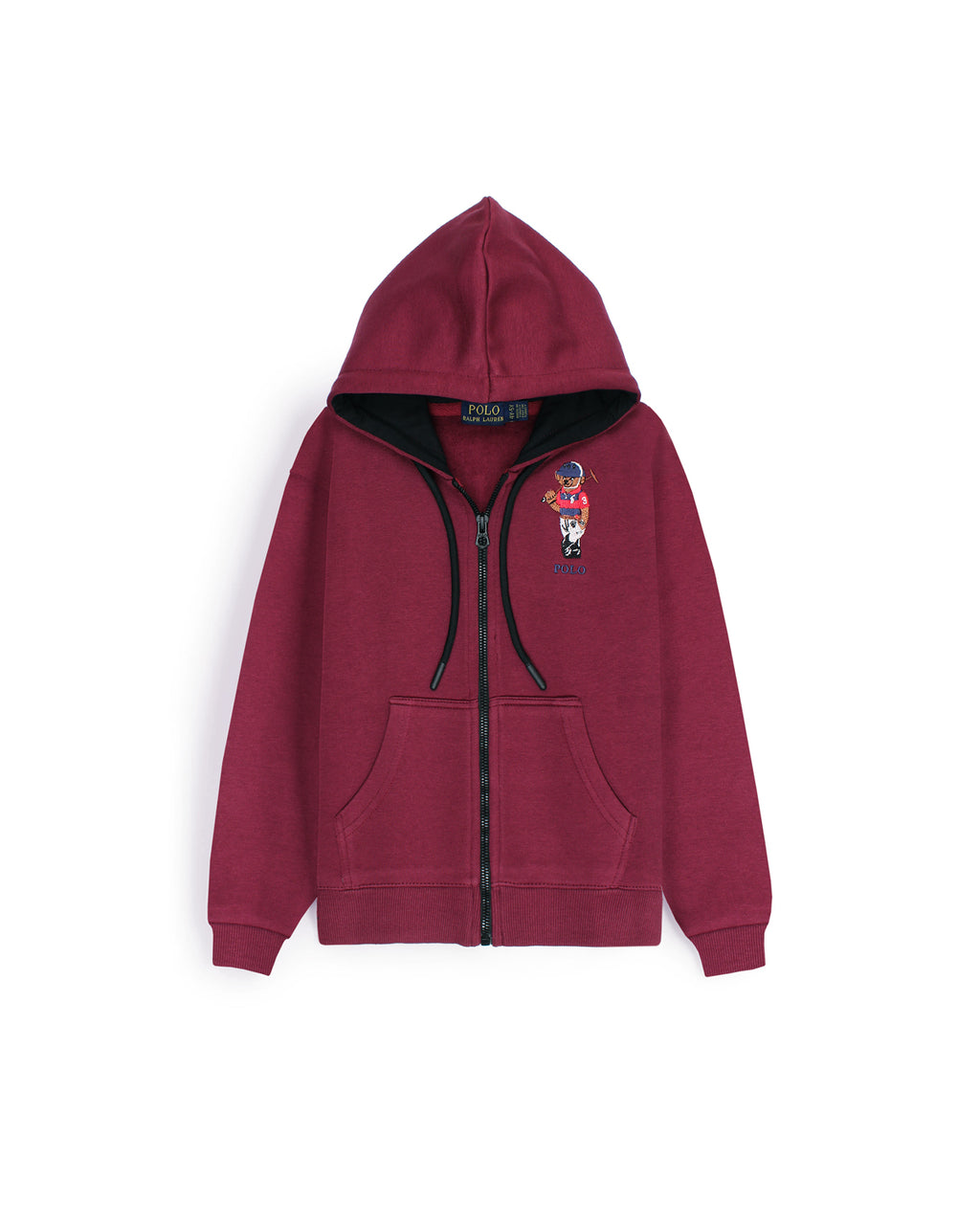 Premium Kids’ Bear Zip-Up Hoodie - Maroon