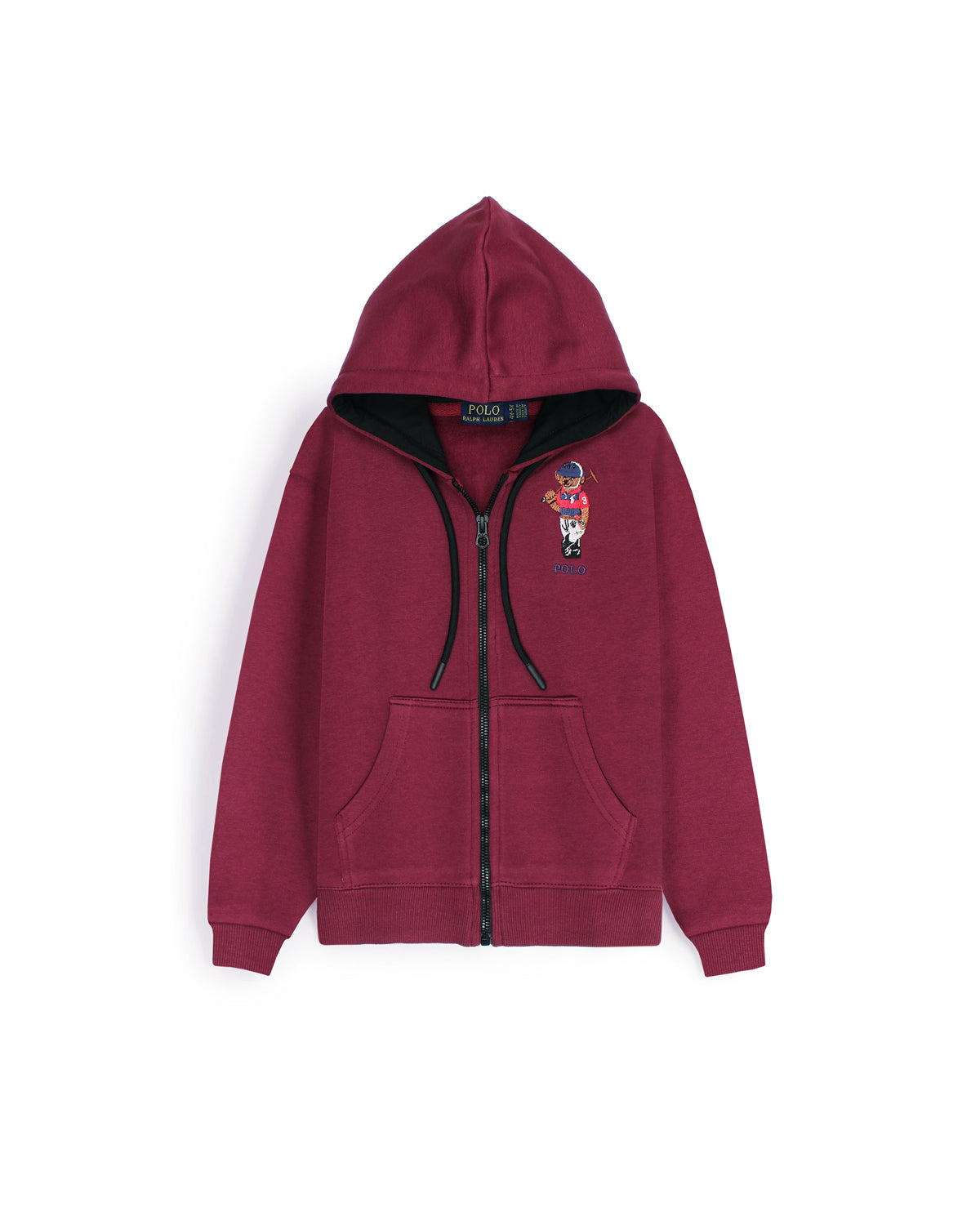 Premium Kids’ Bear Zip-Up Hoodie - Maroon