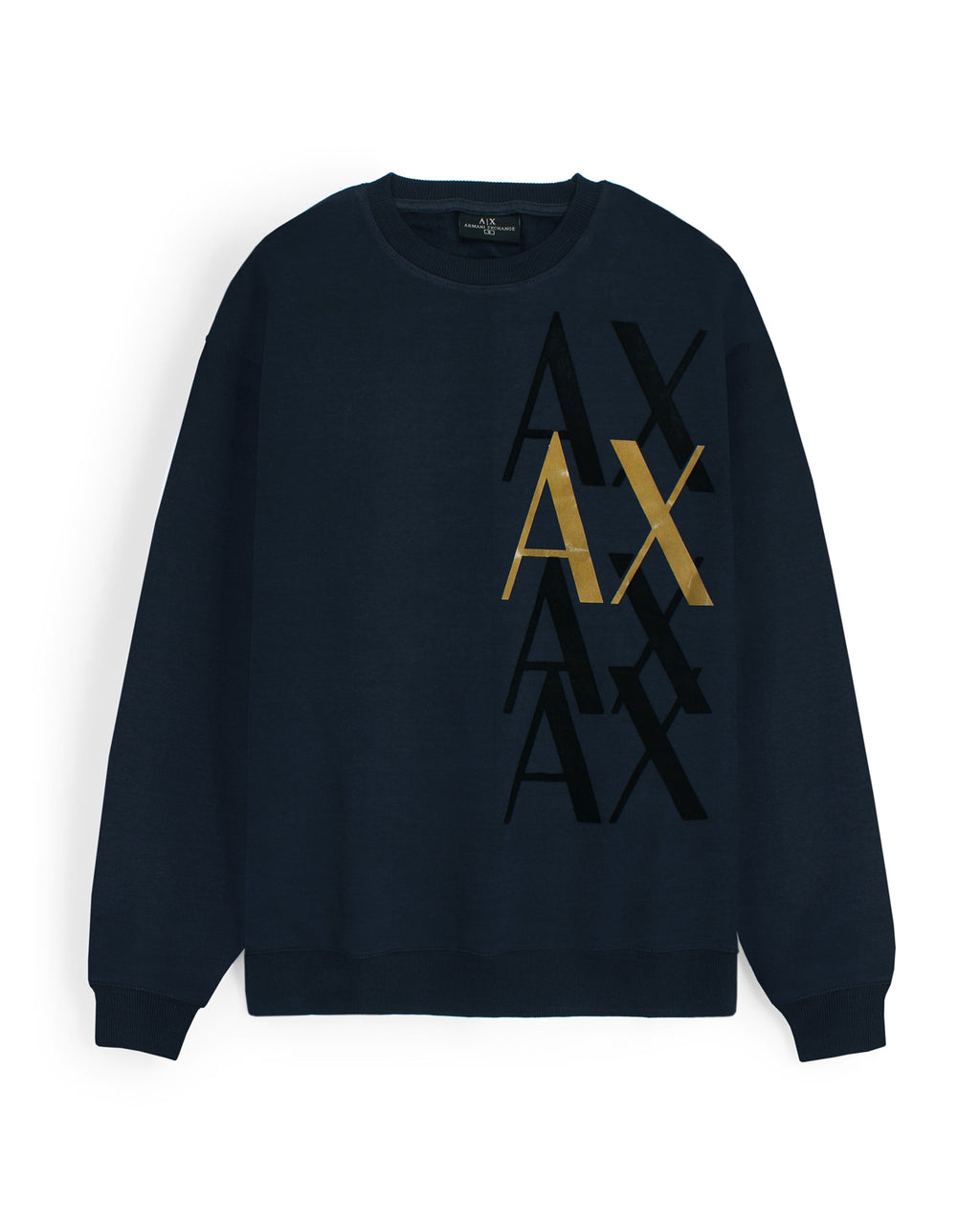 Exclusive A-X Fade Gold Men Sweat - Navy Blue