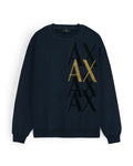 Exclusive A-X Fade Gold Men Sweat - Navy Blue