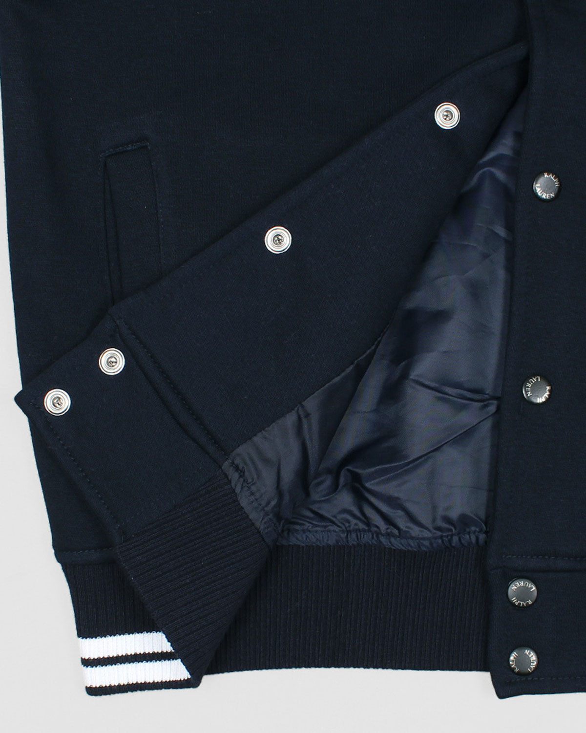 Premium Base Ball R-L Fleece Jacket - Navy Blue