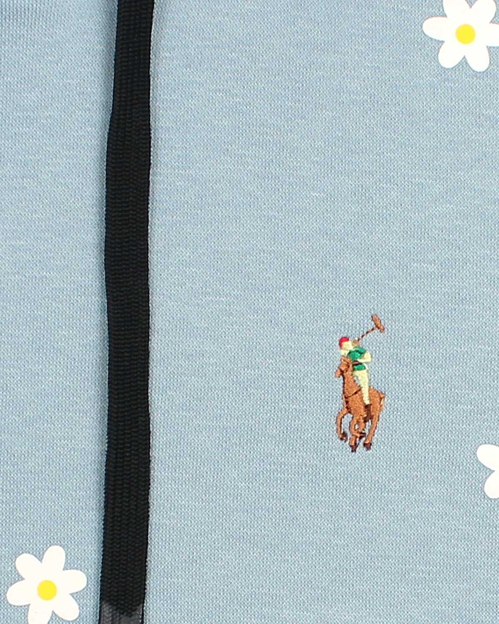 Kids Floral Embroidered Hoodie - Ice Blue