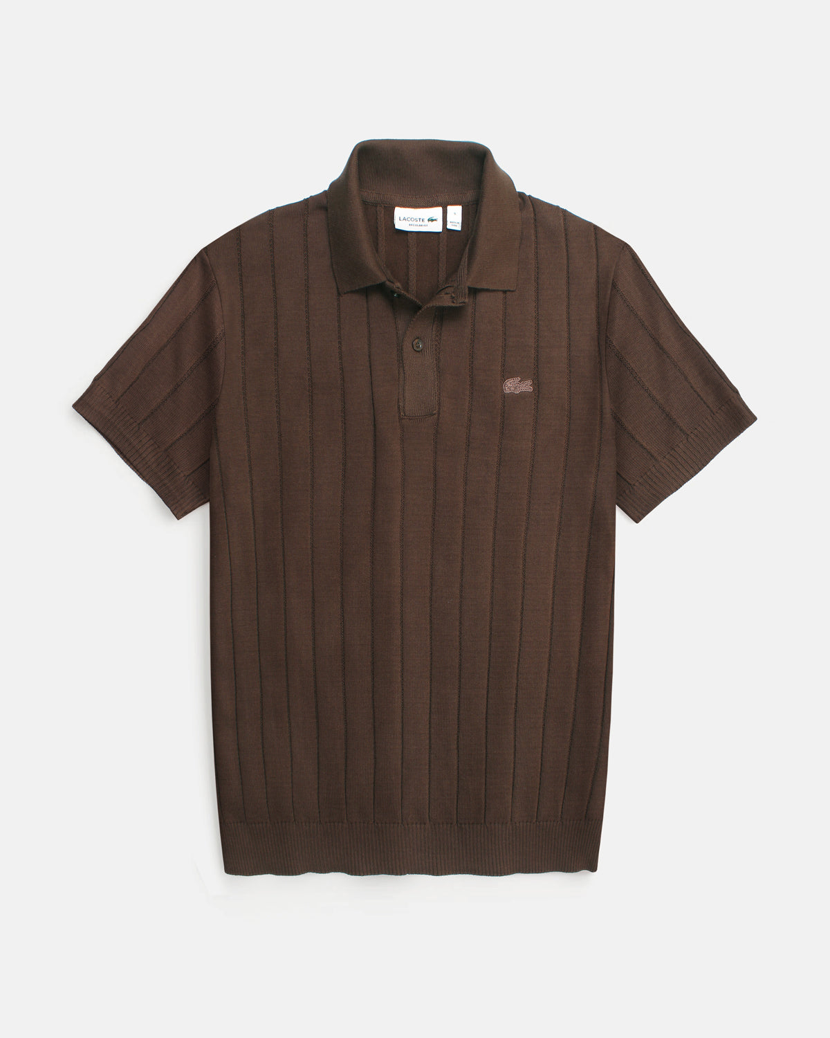 Iconic Lac. Knitted Polo Shirt - Brown