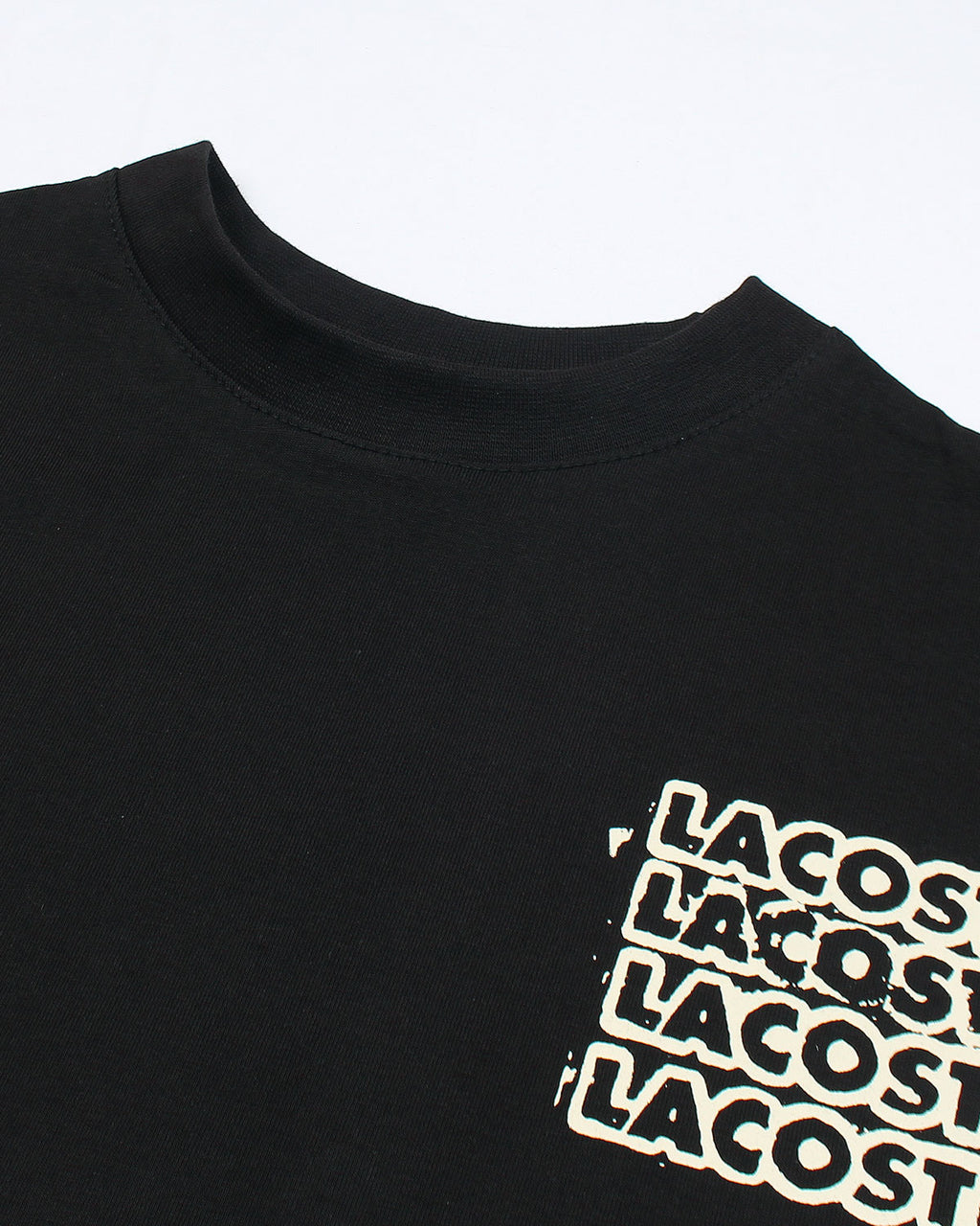 Lac. Oversized Front Back Men Tee - Black