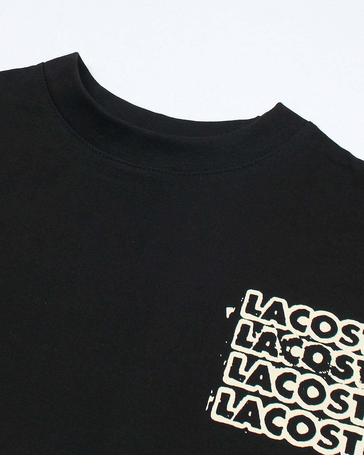 Lac. Oversized Front Back Men Tee - Black