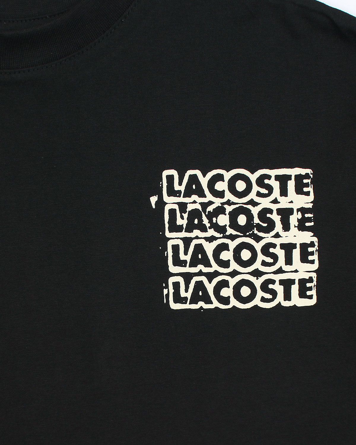 Lac. Oversized Front Back Men Tee - Black