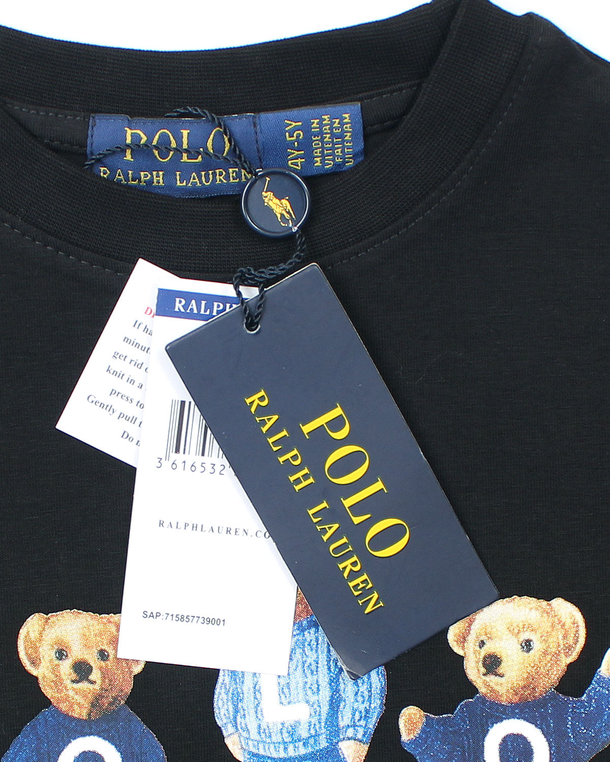 Premium Kids Bear T Shirt - Black