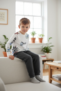 Kids Graphic Loungewear Set - White & Grey