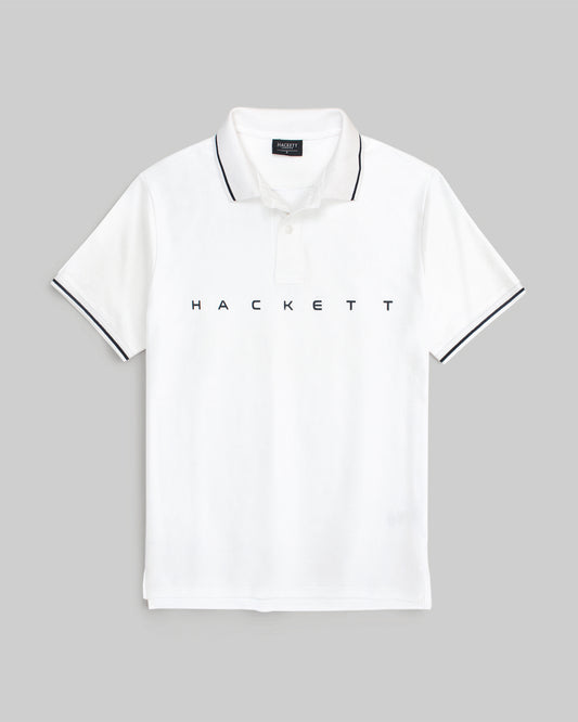 Premium HKT Men Tipped Polo Shirt - White