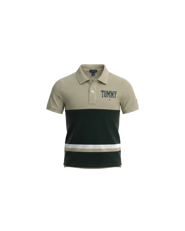 Kids Contrast Panel TH Polo Shirt - B-W-B
