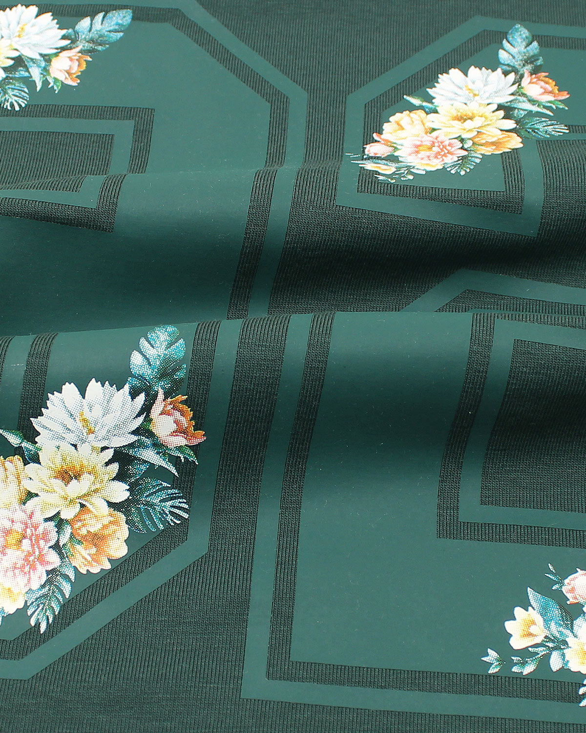 Baby Girls Cropped Flowered T Shirt - Green