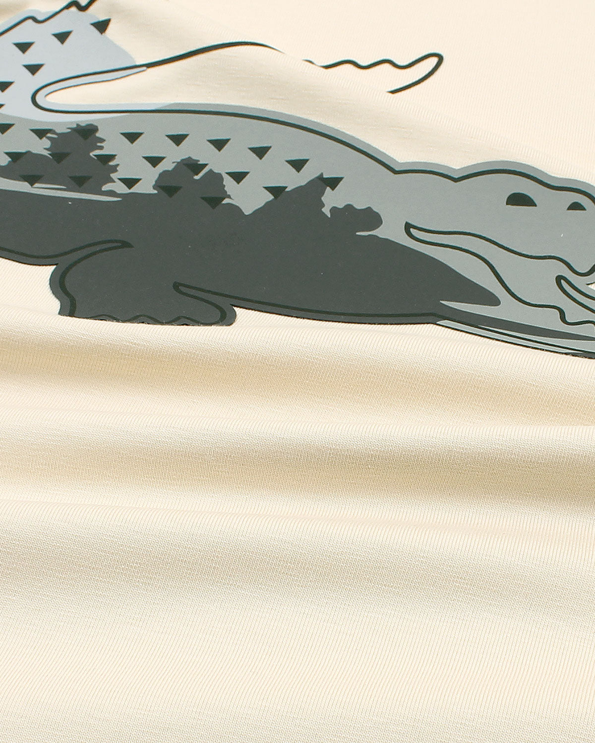 Men’s lac. Iconic Crocodile Print T Shirt - Off White