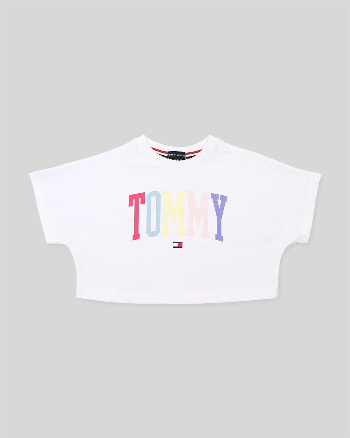 Baby Girls Cropped Tom. T Shirt - White