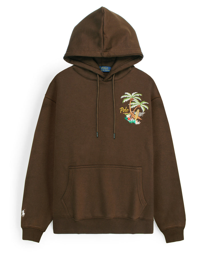 Men's Oversized Palm Hoddie - Brown