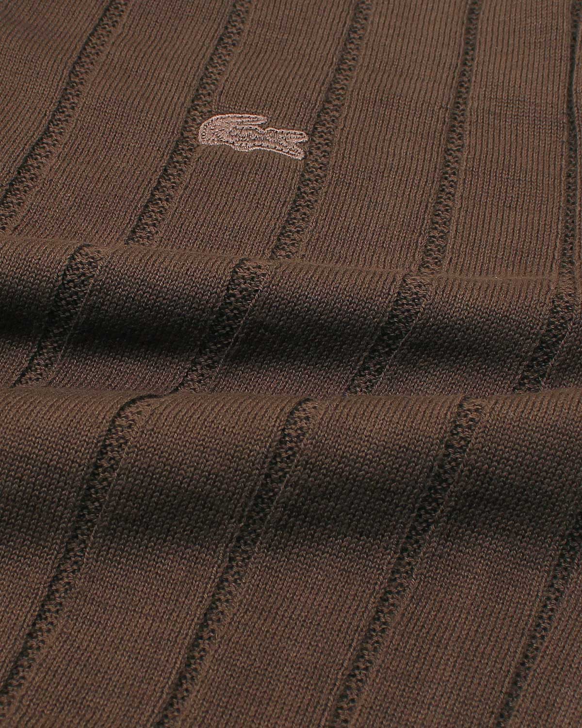 Iconic Lac. Knitted Polo Shirt - Brown
