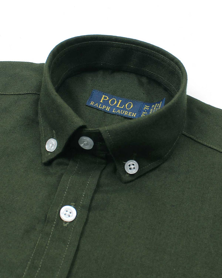 Kids Button Down Oxford Shirt - Green