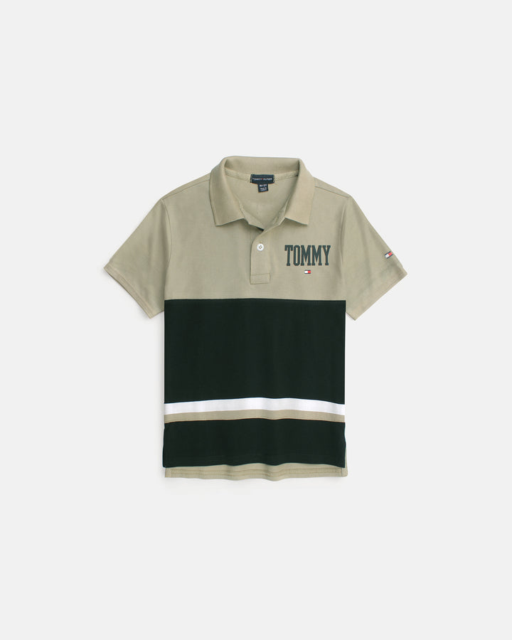 Kids Contrast Panel TH Polo Shirt - B-W-B
