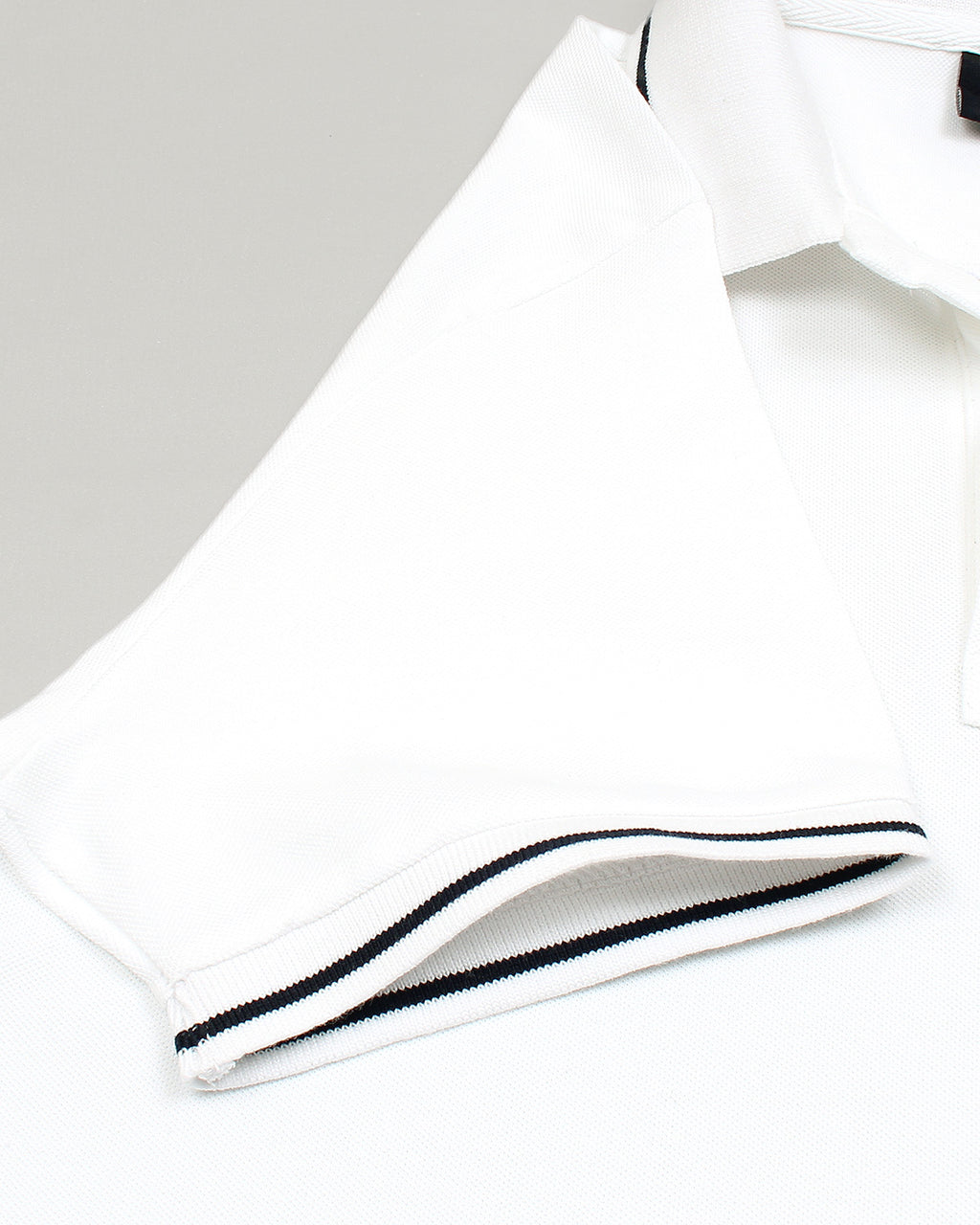 Premium HKT Men Tipped Polo Shirt - White