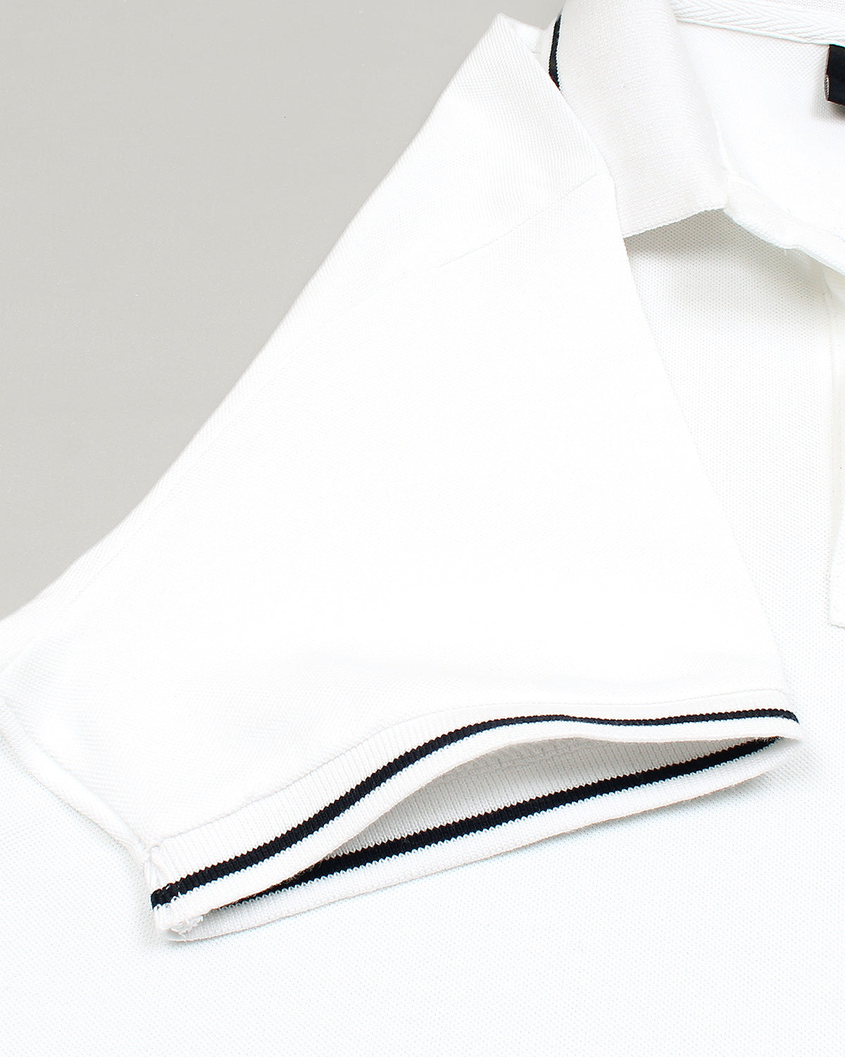Premium HKT Men Tipped Polo Shirt - White