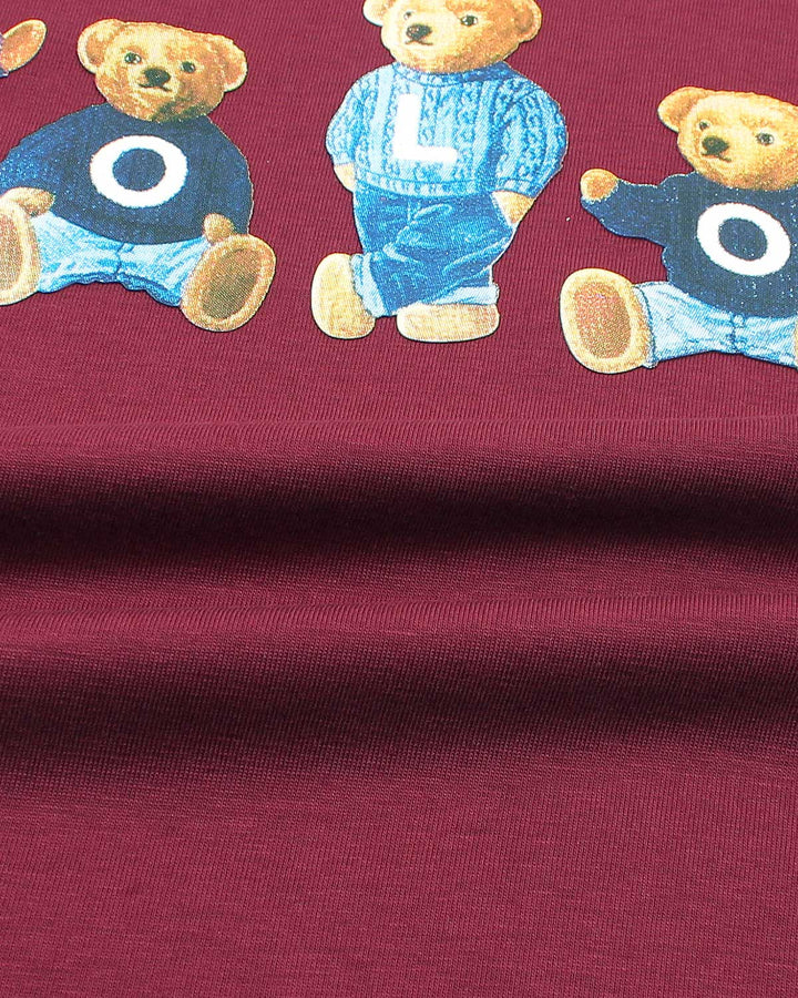 Premium Kids Bear T Shirt - Maroon