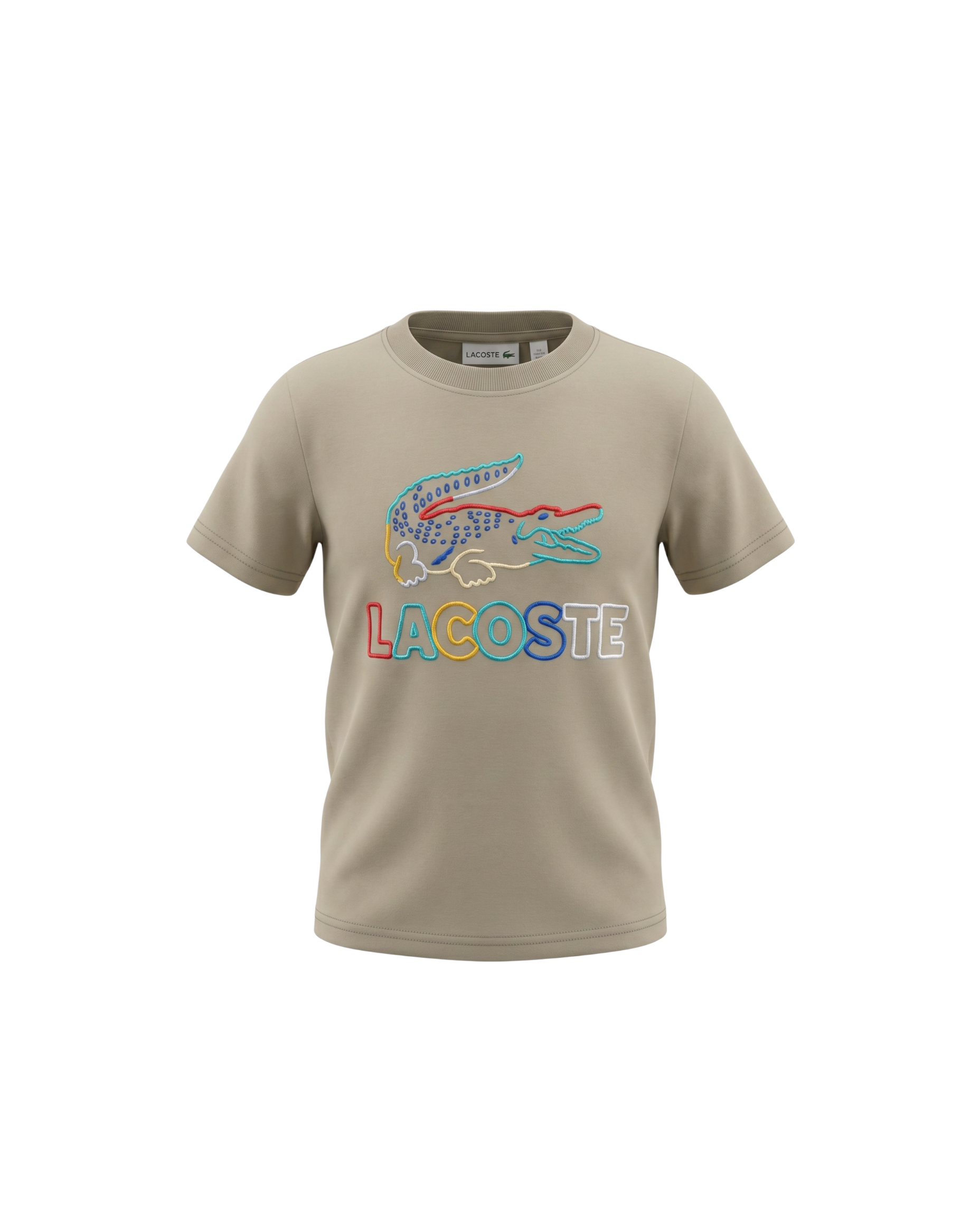 Kids Lac. Multi Logo T Shirt - Beige
