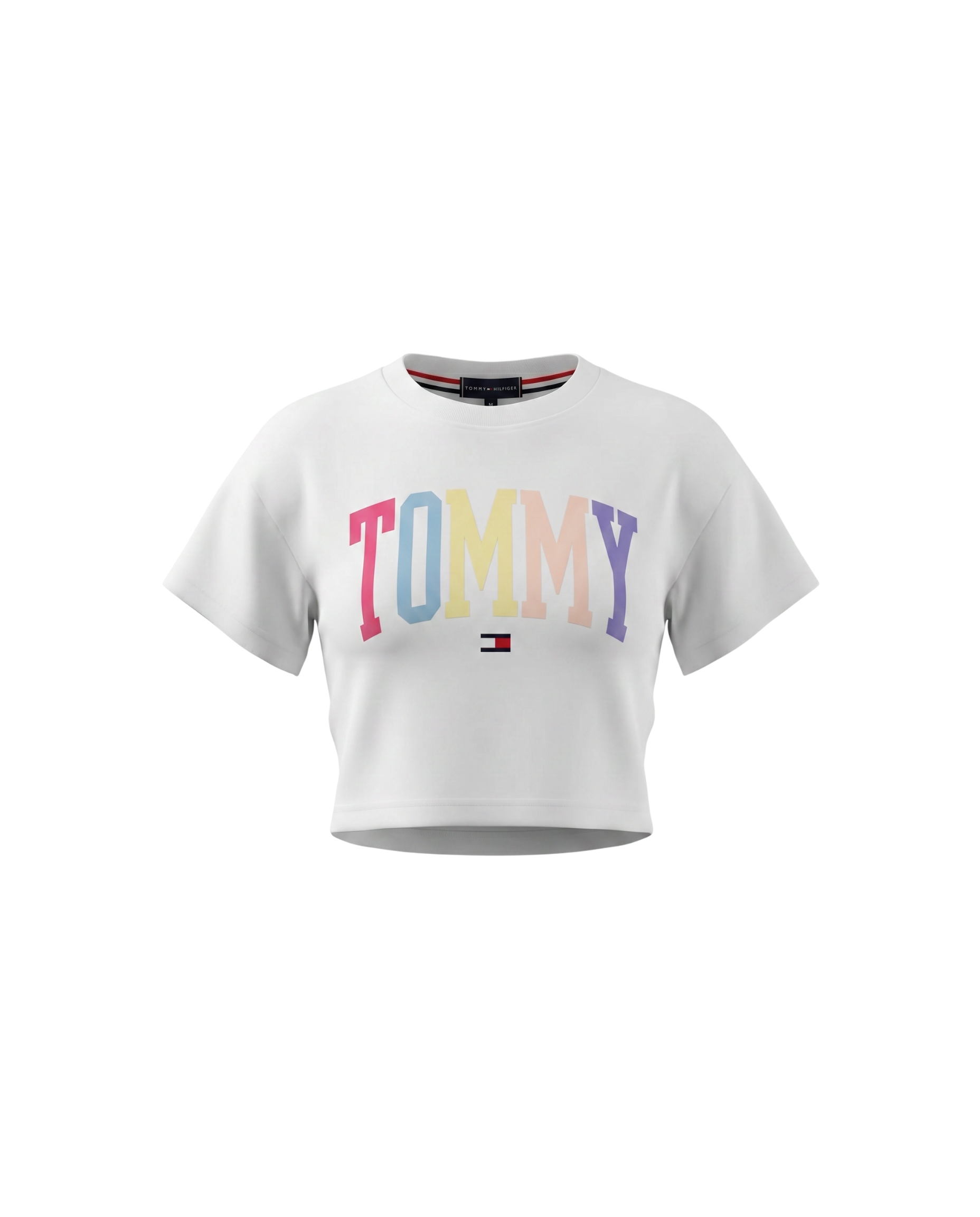 Baby Girls Cropped Tom. T Shirt - White