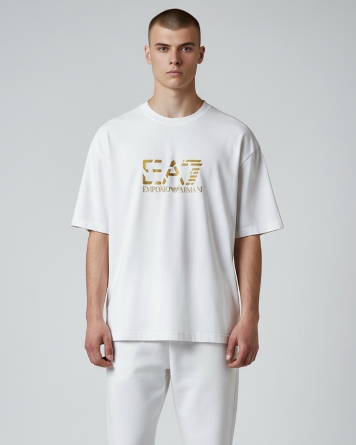 Premium Men's EA7 Oversize T Shirt - White