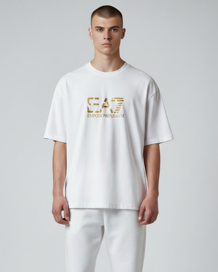 Premium Men's EA7 Oversize T Shirt - White