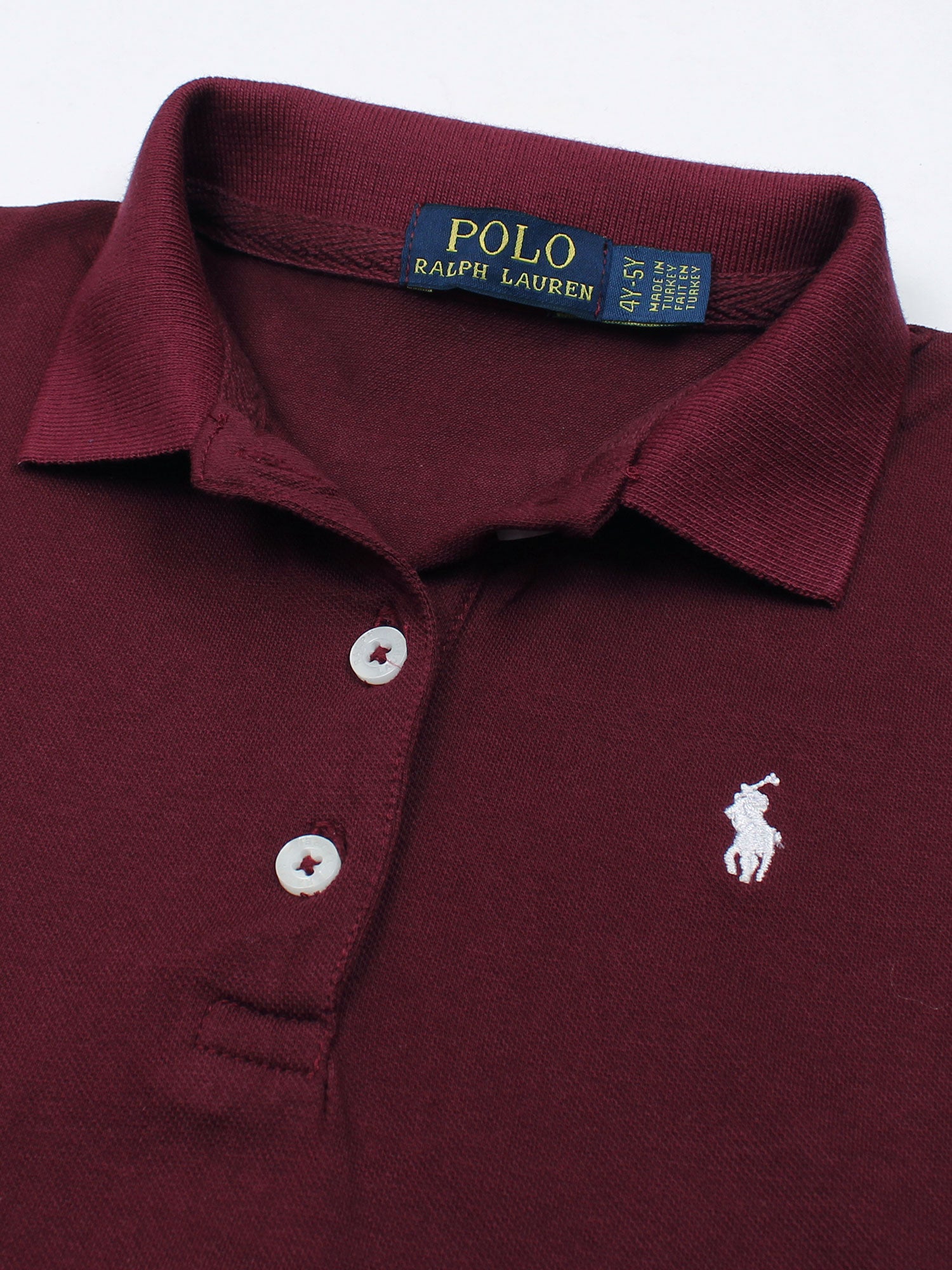 Premium Baby Girl R-L Polo Dress - Maroon