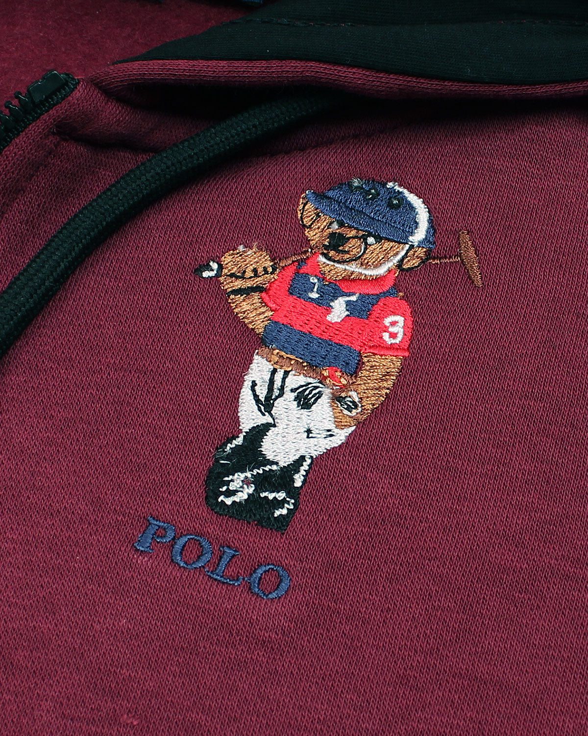 Premium Kids’ Bear Zip-Up Hoodie - Maroon
