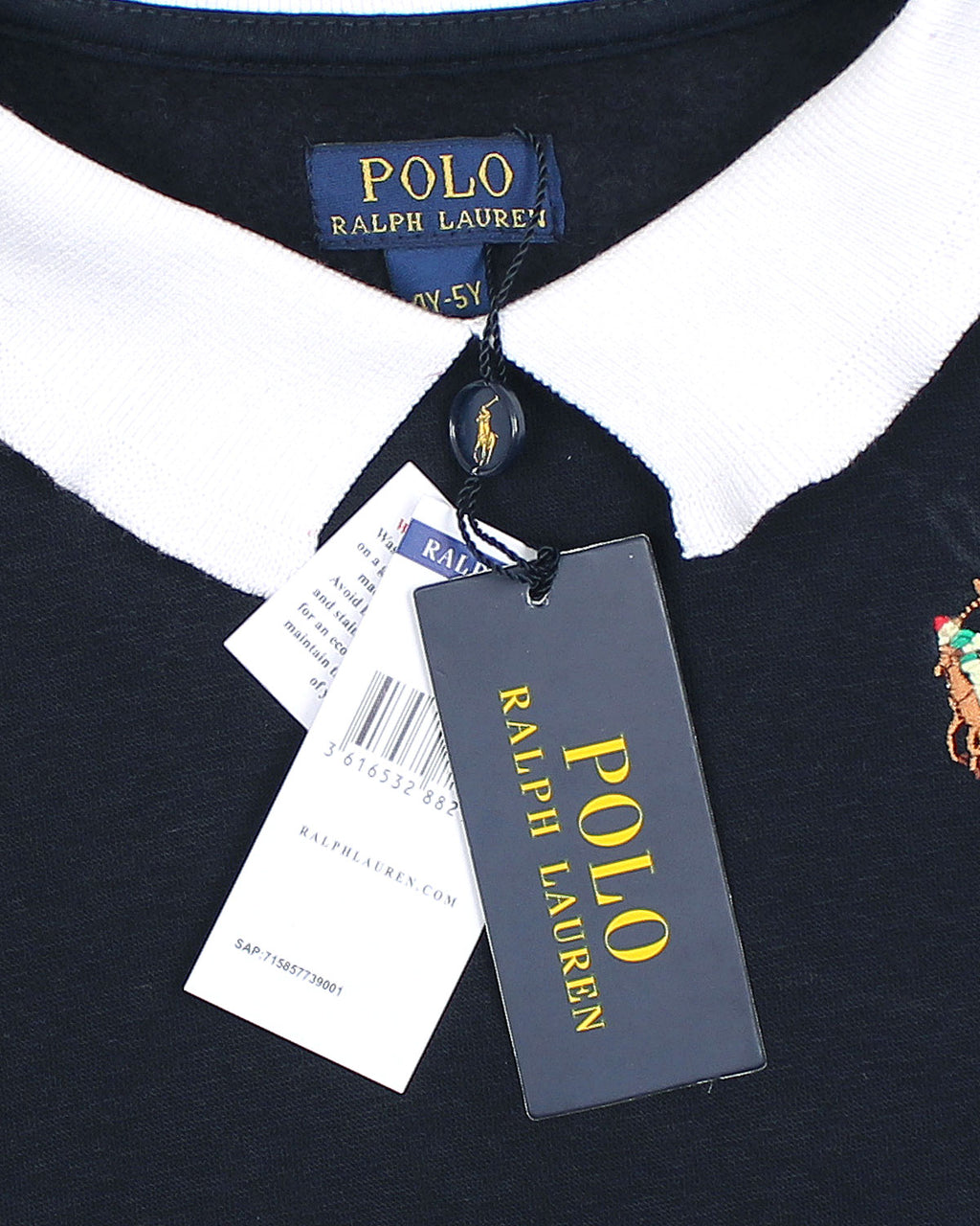 Kids Premium Collar Sweatshirt - Navy Blue