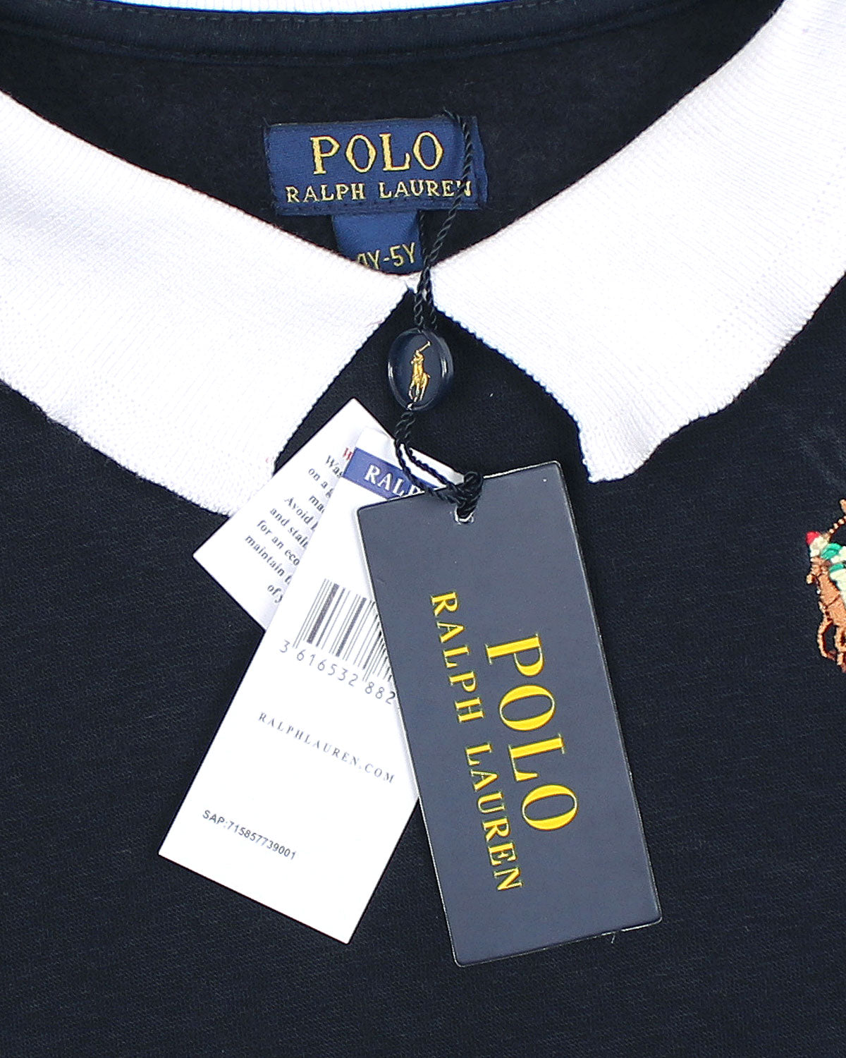 Kids Premium Collar Sweatshirt - Navy Blue