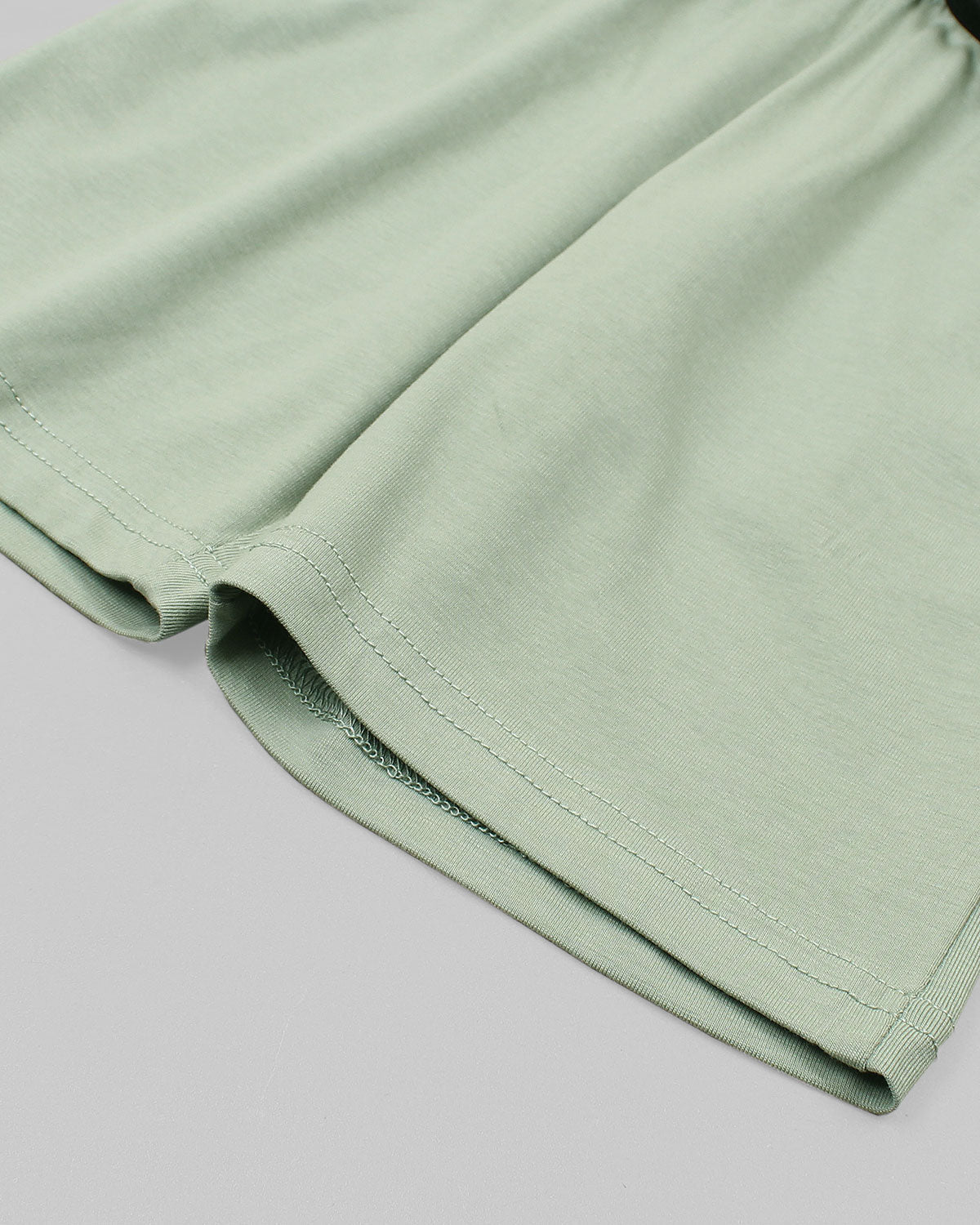 Kids TH Flowered Tracksuit Set - Olive Green