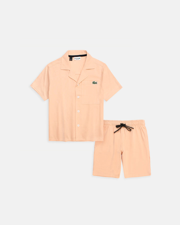 Kids Notch Lapel Tracksuit Set - Peach