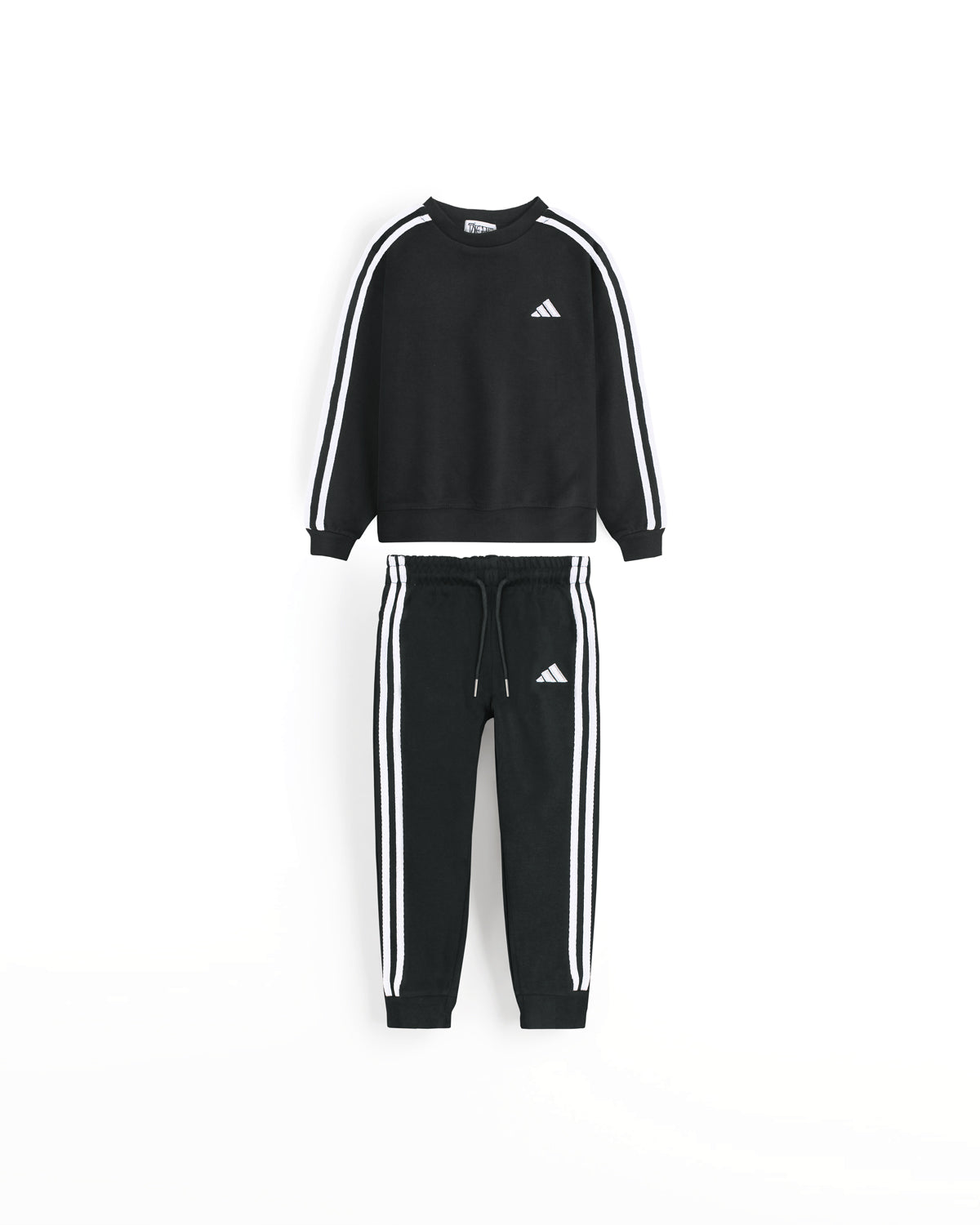 Kids Stripped Tracksuit - Black