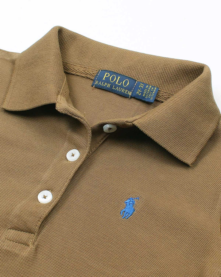 Baby Girl Iconic Polo Dress - Brown