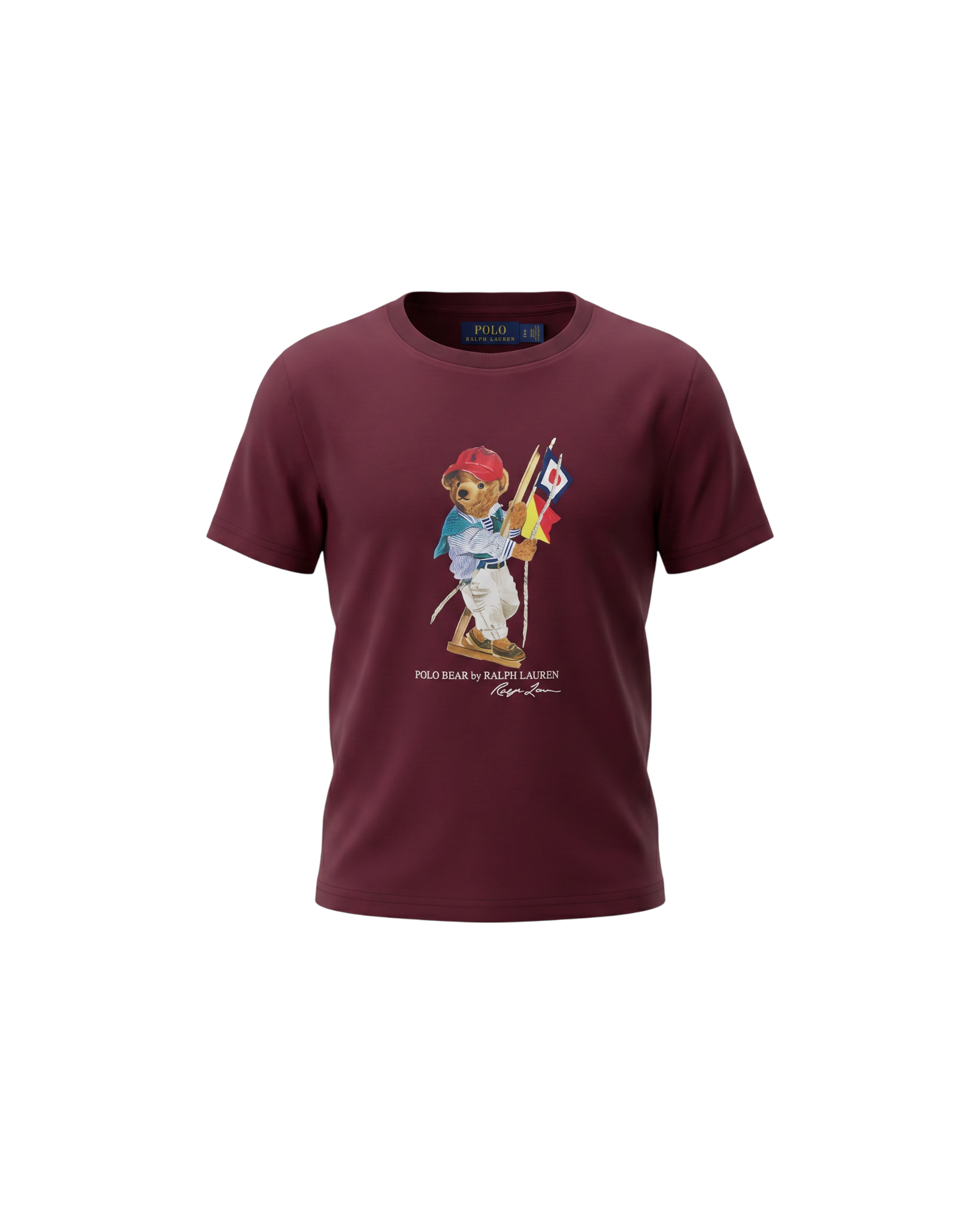 Premium Kids Flag Bear T Shirt - Maroon