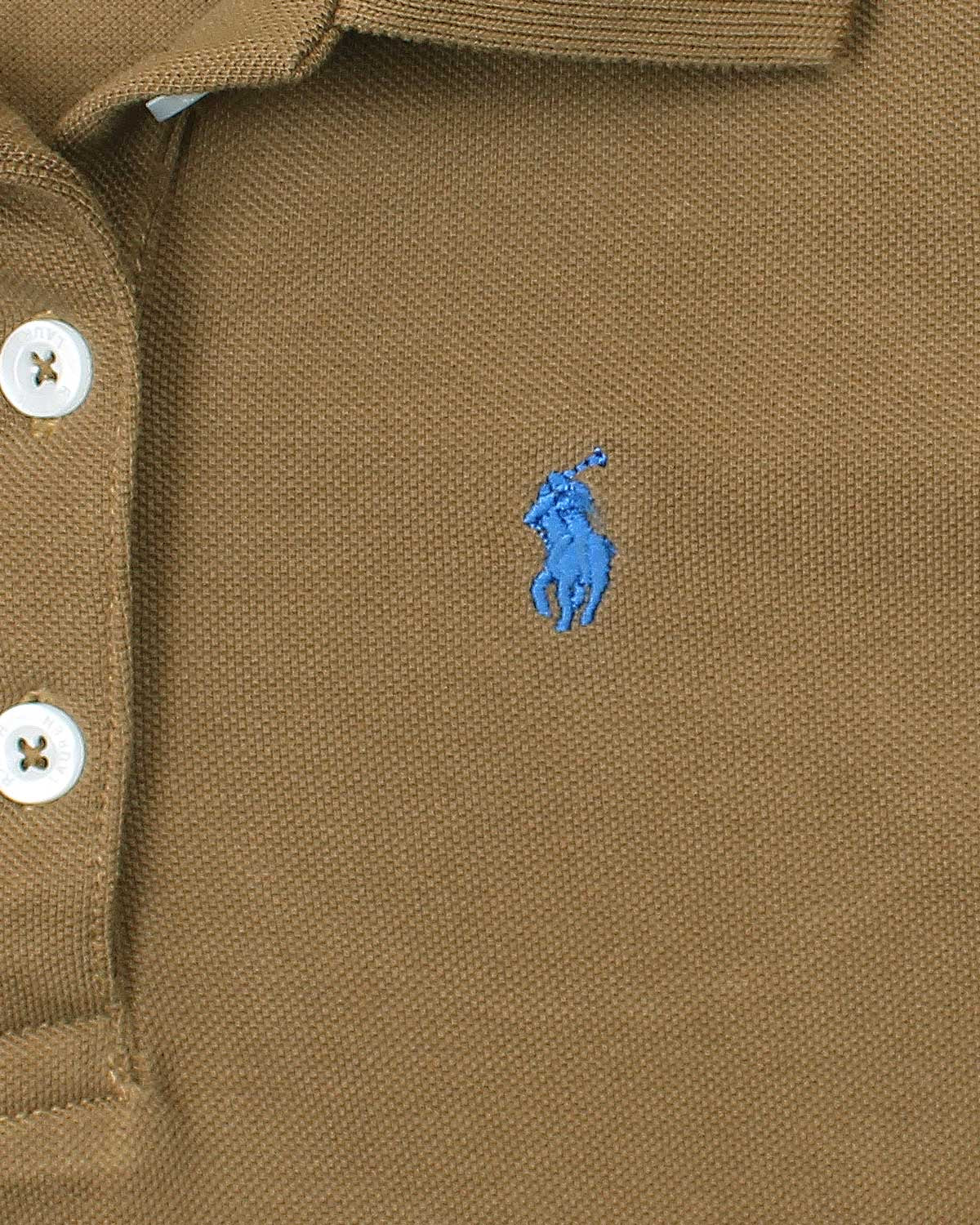 Baby Girl Iconic Polo Dress - Brown