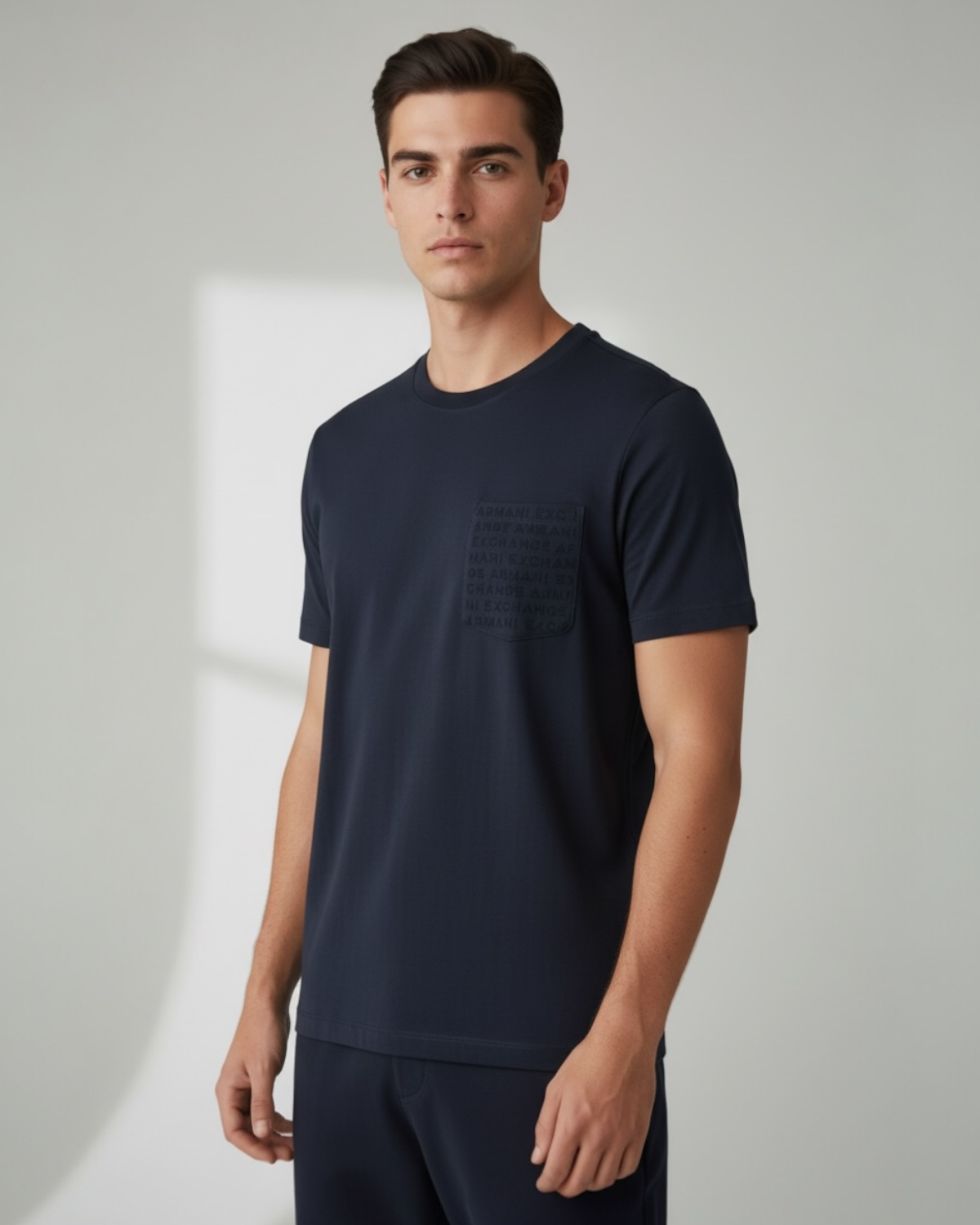 Men's Pocket A-X T Shirt - Navy Blue