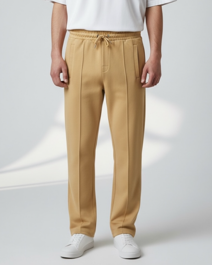 Premium Men's Pintuck Trouser - Beige
